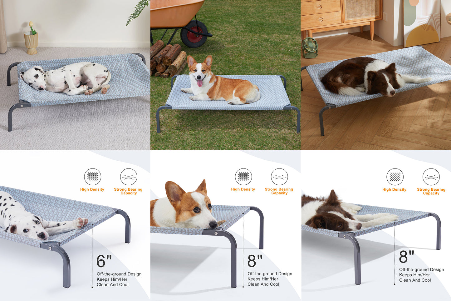 Elevated Cooling Dog Bed - Durable & Breathable for All Sizes, Indoor/Outdoor