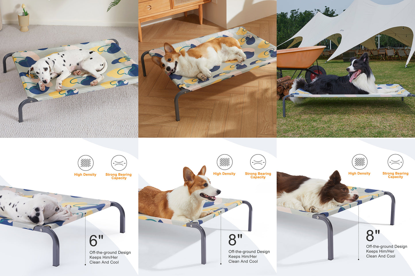 Elevated Cooling Dog Bed - Durable & Breathable for All Sizes, Indoor/Outdoor