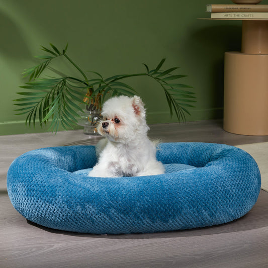 Stylish Oval Calming Dog Bed - Comfortable & Safe