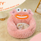 Pink Crab Cozy Calming Pet Donut Bed - Soothing & Soft for Dogs and Cats