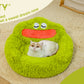 Green Mouth Cozy Pet Donut Bed - Calming Plush for Dogs & Cats