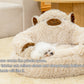 Camel Cozy Calming Donut Pet Bed - Plush, Cute Cartoon Puppy Design