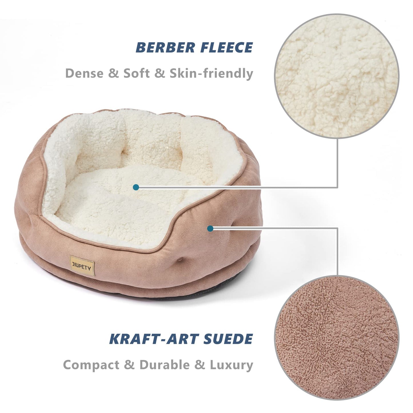 Premium Round Pet Bed - Washable & Cozy for Cats and Dogs