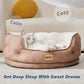 Premium Round Pet Bed - Washable & Cozy for Cats and Dogs