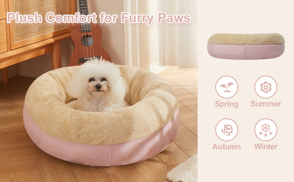 Washable Cozy Pet Donut Bed - Anti-Slip Comfort