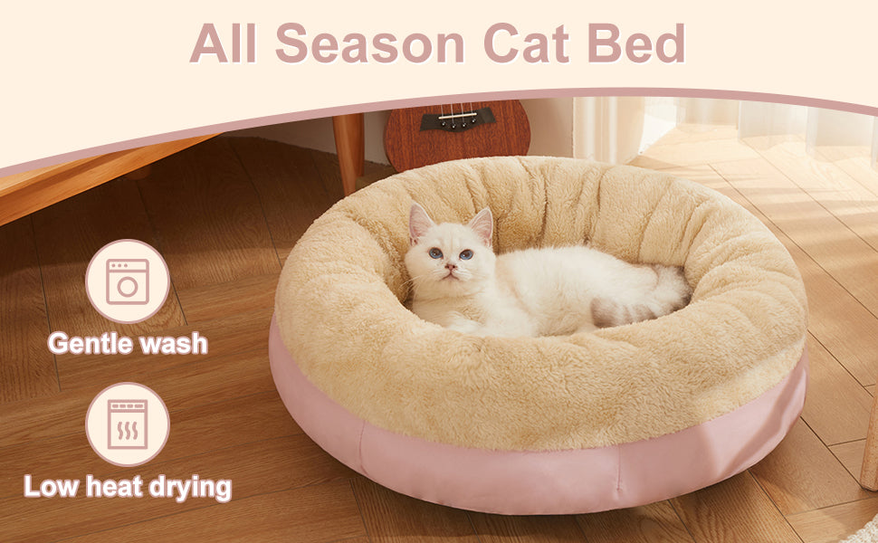 Washable Cozy Pet Donut Bed - Anti-Slip Comfort