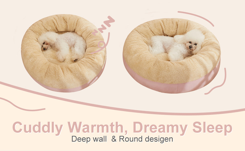 Washable Cozy Pet Donut Bed - Anti-Slip Comfort