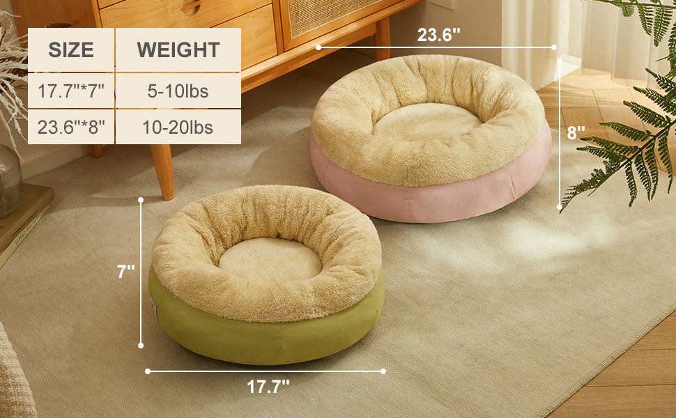 Washable Cozy Pet Donut Bed - Anti-Slip Comfort