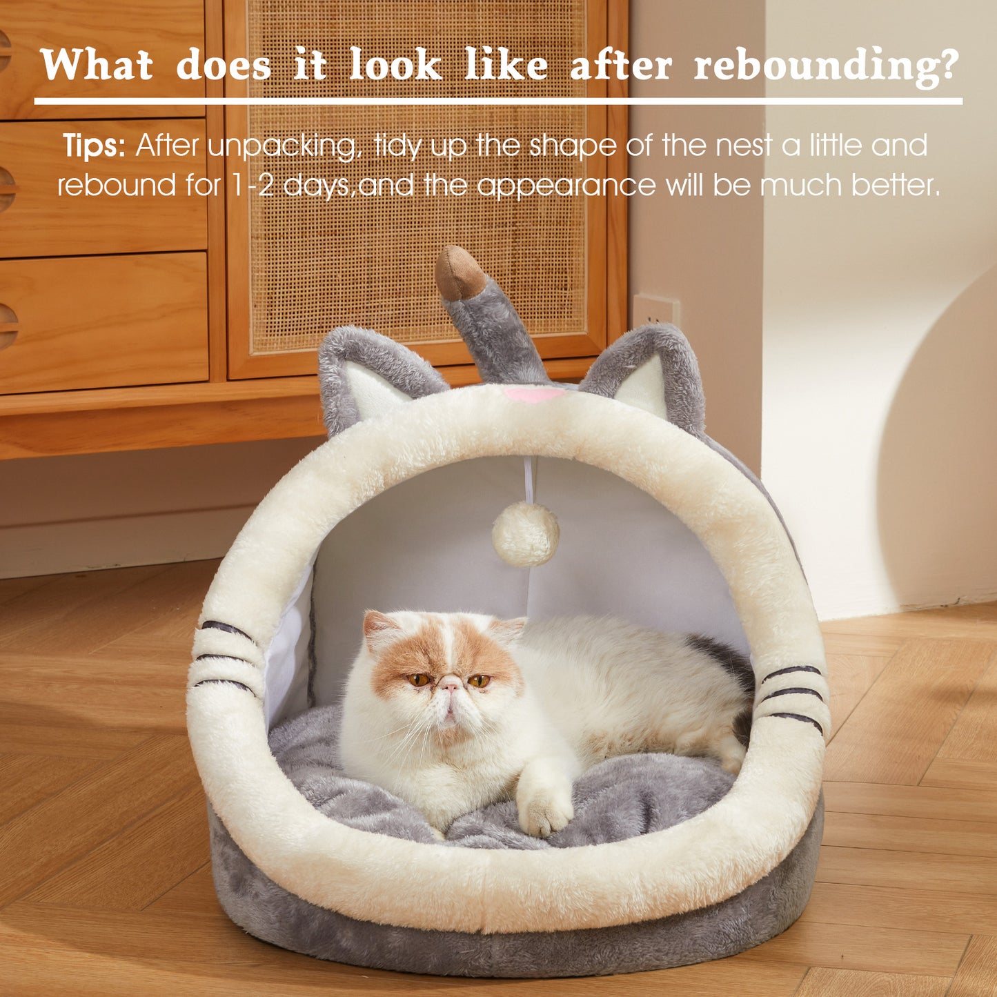 Cozy Cartoon Igloo Bed - Lovely Indoor Haven for Cats & Puppies