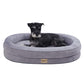 Luxury Round Dog Bed - Waterproof Lining & Bolster