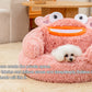 Pink Crab Cozy Calming Pet Donut Bed - Soothing & Soft for Dogs and Cats