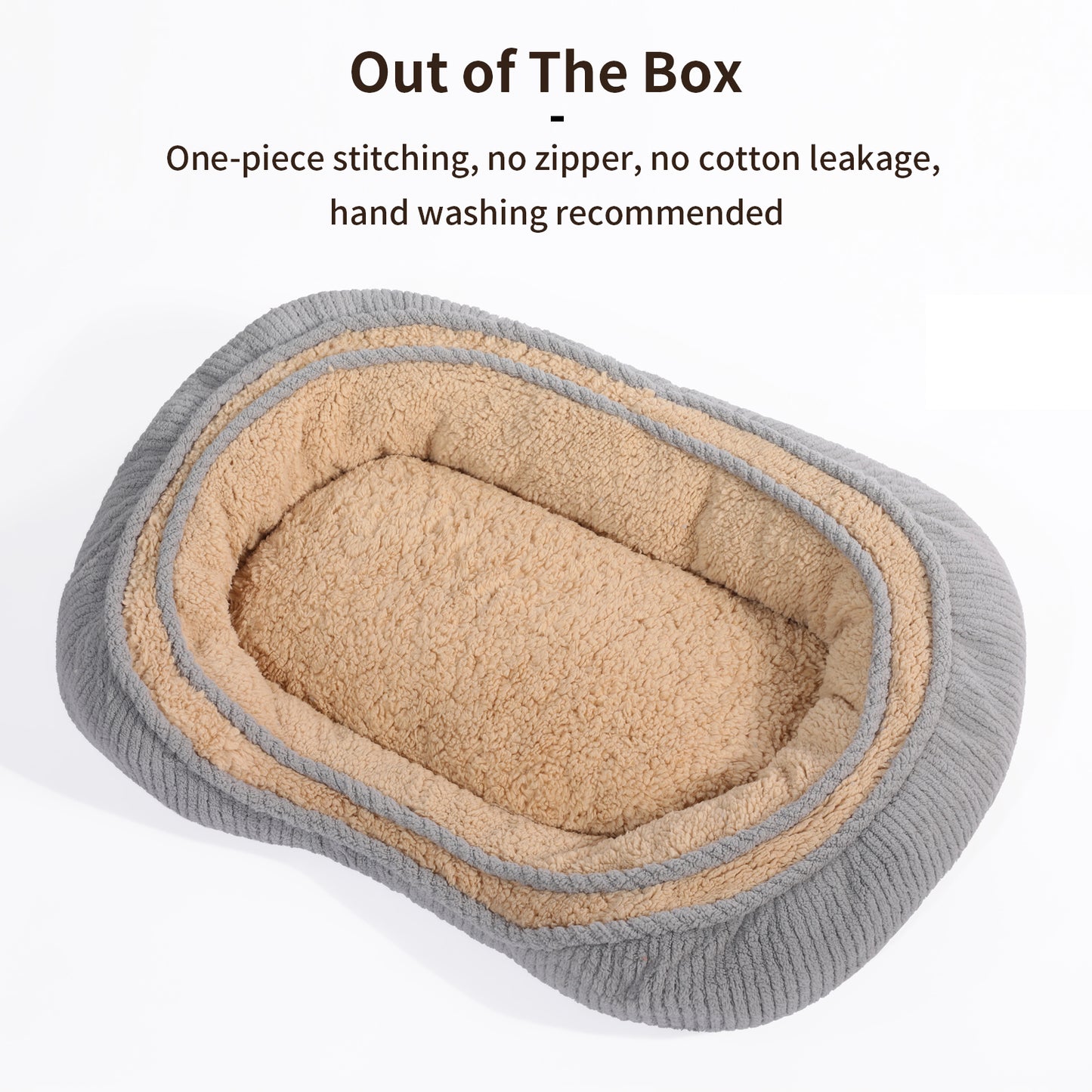 Oval Pet Bed - Cozy, Innovative Design, Plush Comfort, 100% PP Cotton Fill