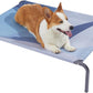 Elevated Cooling Outdoor Dog Bed, Durable Breathable Raised Dog Cots Beds, Portable Indoor & Outdoor Pet Hammock Bed for Extra Large Medium Small Dogs, M (36"×23"×6"), Blue.