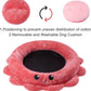 Cute Octopus Dog Bed with Smiling Face, Soft round Dog Bed with Removable Cushion, Cartoon Style and Smiling Face, Luxury, Soft, Comfy, Cozy, Fit Small to Large Dogs (Red)