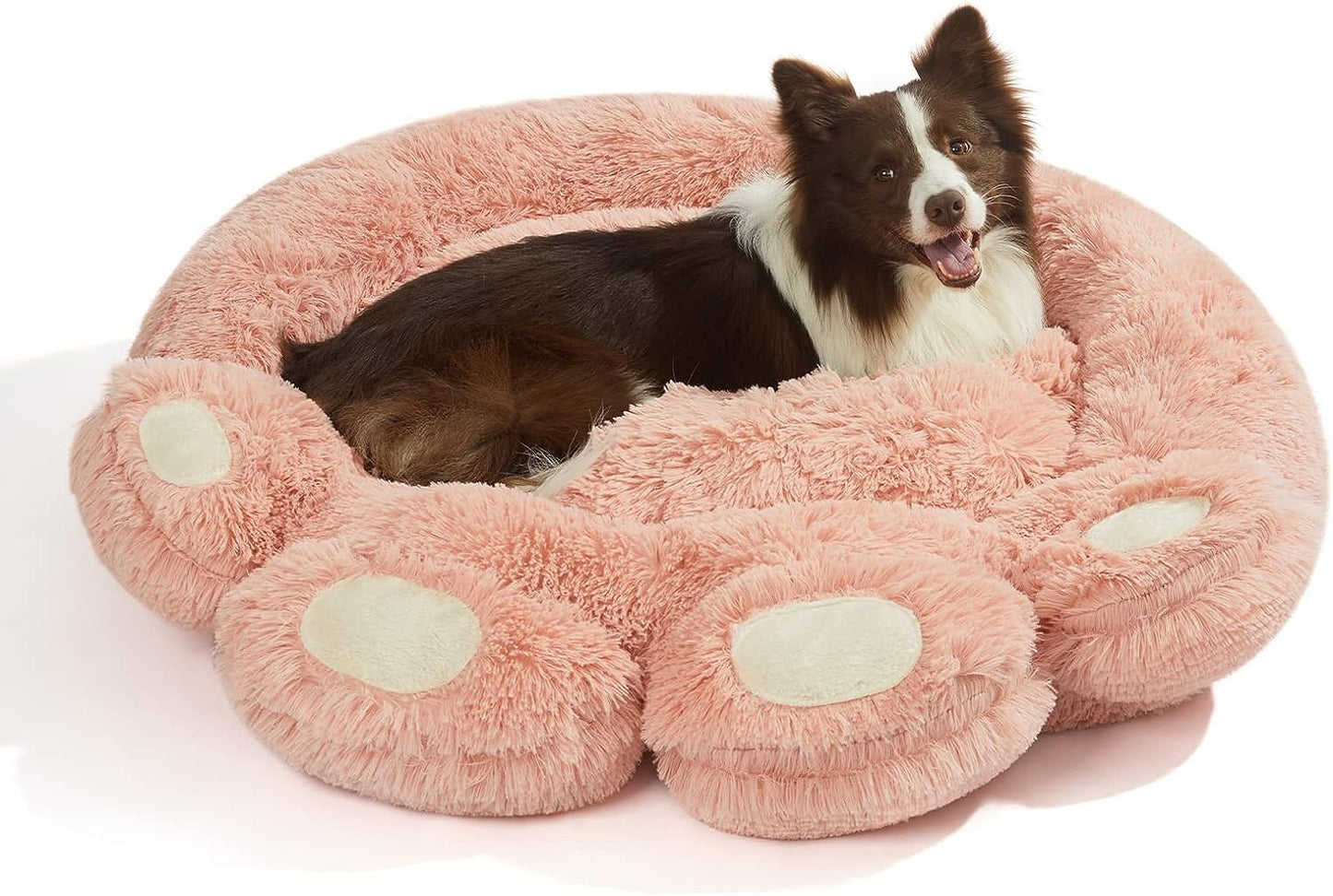 Brown Small Dog Bed, round Calming Donut Dog Bed, Flush and Fluffy Dog Bed, Comfy and Cozy Dog Bed, M Size (22"X22") Dog Bed with Non-Slip Bottom Dog Bed