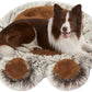 Plush Small Cute and Cozy Nature Cat Bed with Paw Shape, Washer and Dryer Friendly, Gray, M.