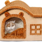 Kitten Cat House for Cat, Chimney Cat Houses for Indoor Cats, Enough Interior Space, Kitten Animal House for 3-7 Lbs Kitty Cat, Cartoon Cute Chimney Cat House