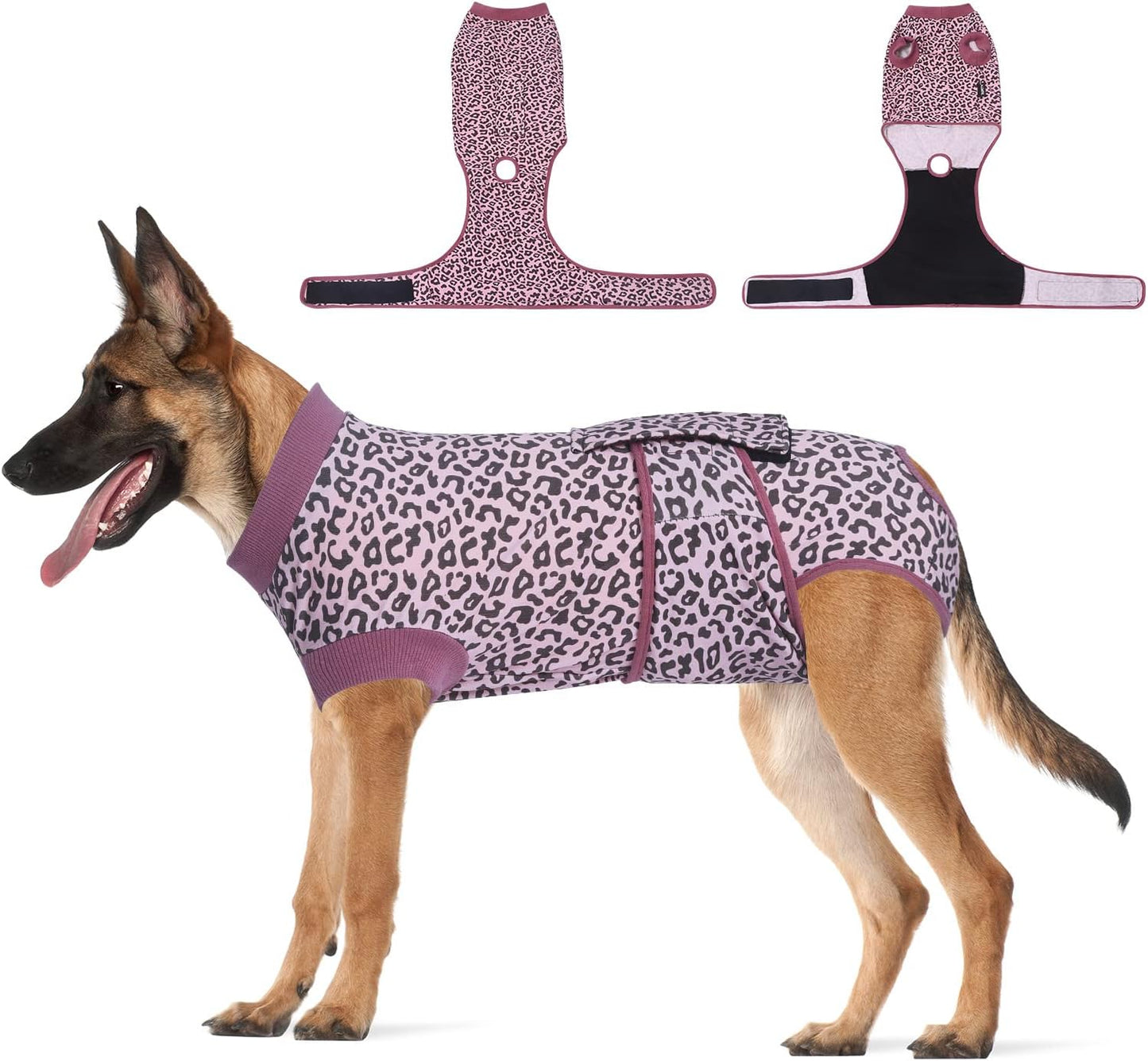 Dog Recovery Suit Adjustable, Dog Bodysuit for Abdominal Wound after Surgery, Substitute E-Collar, M Size, Anti-Licking Surgical Dog Onesies, Camo.