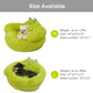 Cute Calming Dog and Cat Bed, Indoor High Bolster Donut Dog Beds, Comfortable Plush Cuddler Dog Bed, M(24"X24"X14") Size for Small Dogs and Cats, Cute Cartoon Soft Bed, Green.