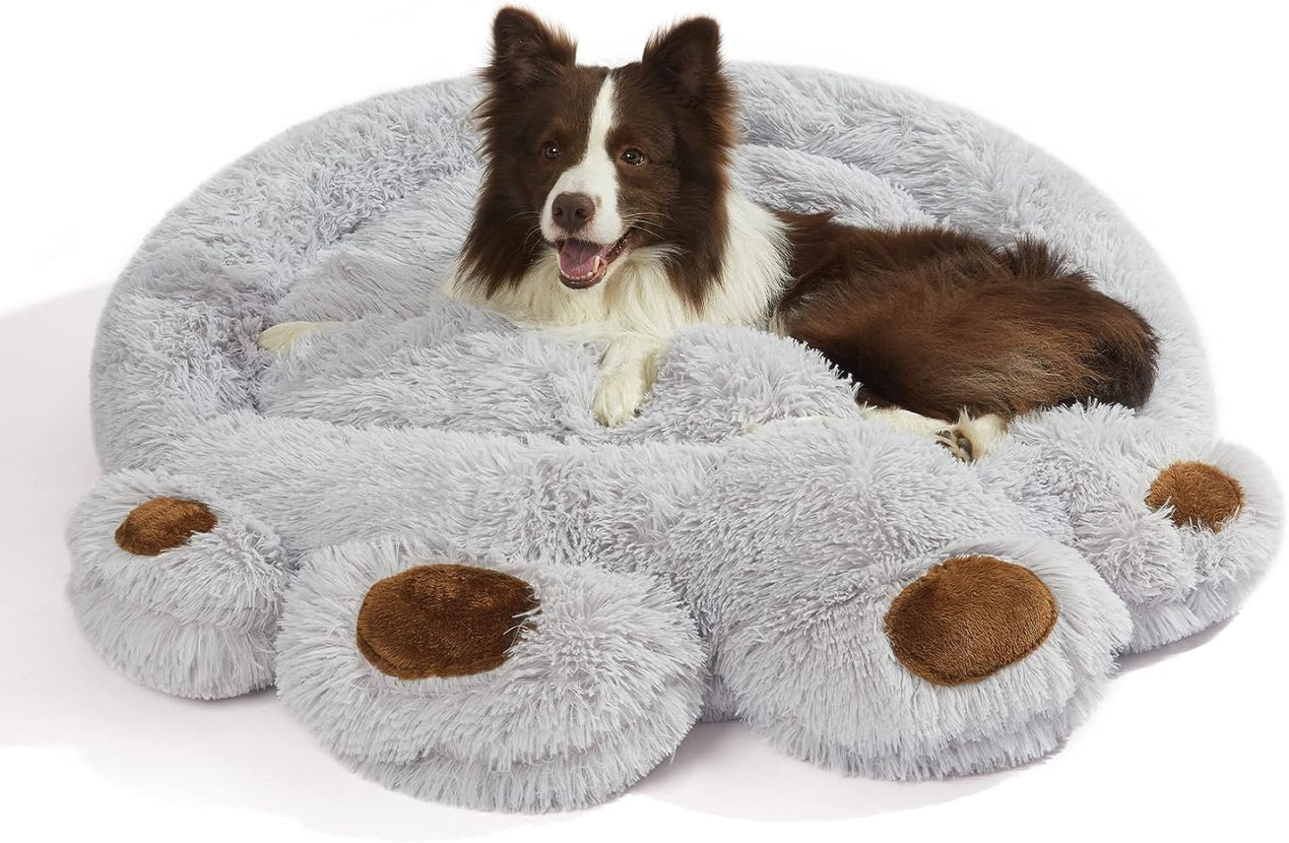 Brown Small Dog Bed, round Calming Donut Dog Bed, Flush and Fluffy Dog Bed, Comfy and Cozy Dog Bed, M Size (22"X22") Dog Bed with Non-Slip Bottom Dog Bed