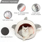 Cute Soft Cat Bed, Indoor Shark-Shaped Warm Cat Cave with Removable Washable Pillow for Cat, Gray, M.