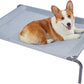 Elevated Cooling Outdoor Dog Bed, Durable Breathable Raised Dog Cots Beds, Portable Indoor & Outdoor Pet Hammock Bed for Extra Large Medium Small Dogs, M (36"×23"×6"), Blue.