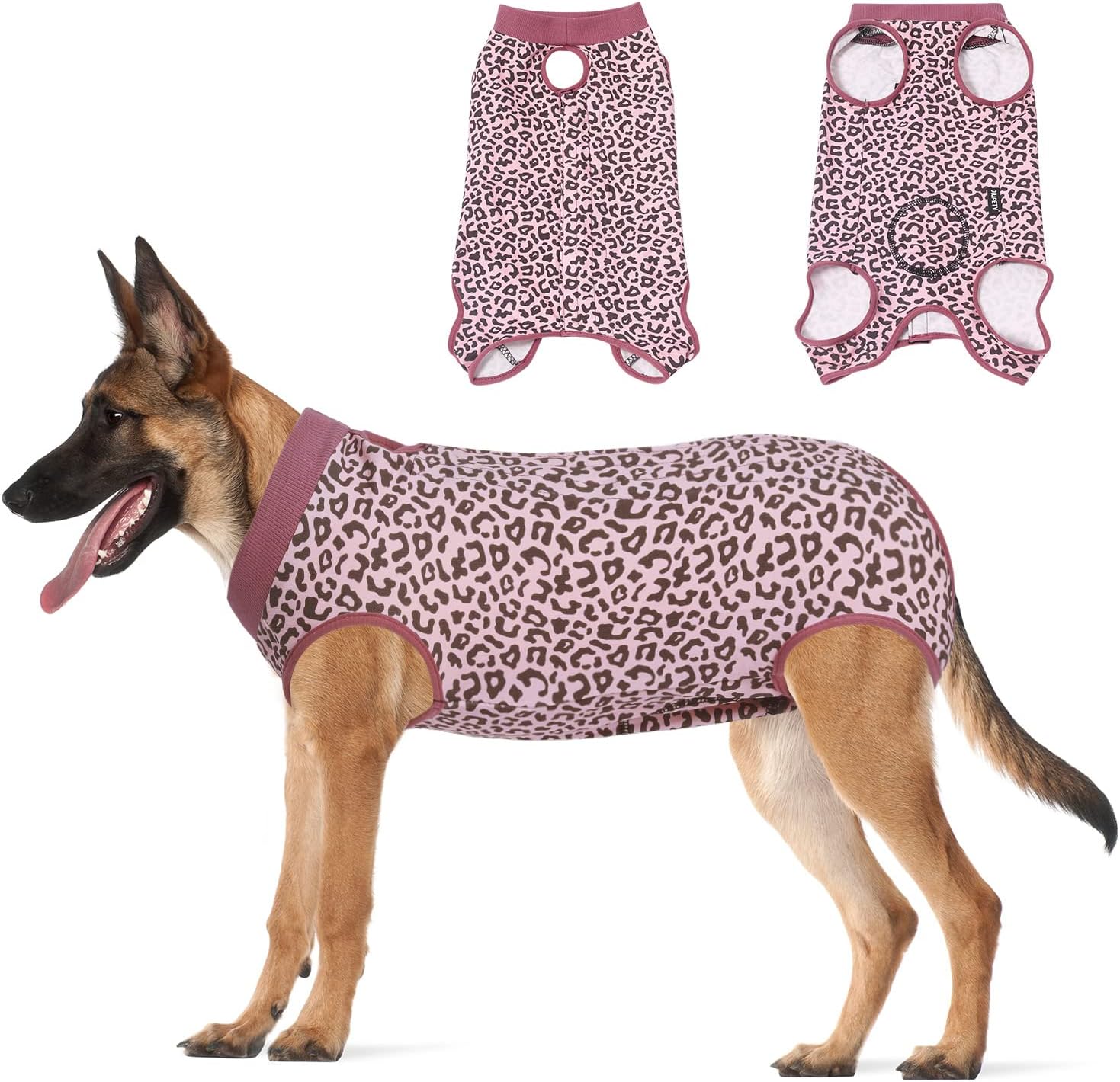 Dog Recovery Suit Adjustable, Not Fit Slim and Long Body, Dog Suit for Surgery Recovery, M Size, Anti-Licking Surgical Dog Onesies, Blue & Paw.