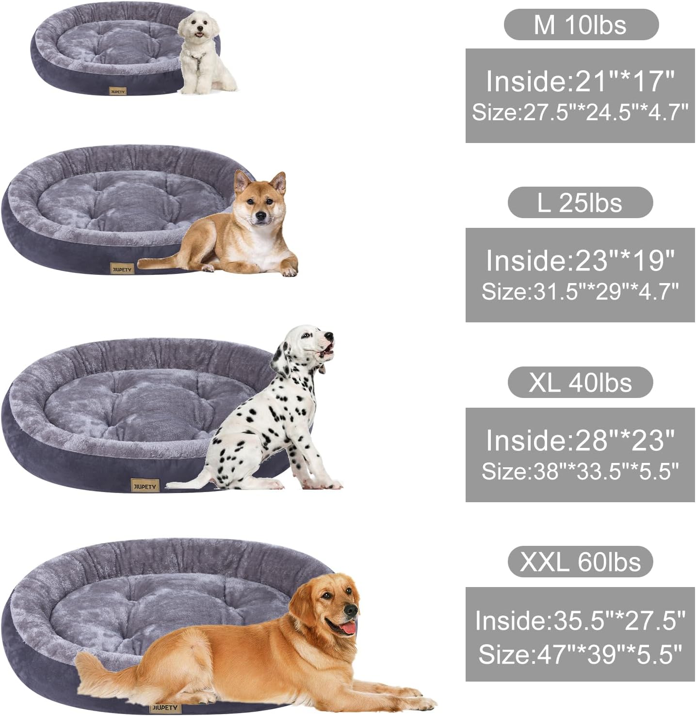 Dog Bed Mat Oval,Cat Beds for Indoor Cats Washable,Washable Dogs Bed for Small Dogs and Puppy,Donut Dog Bed with Side,Calming Pet Bed Orthopedic, 21Inch,Grey,M