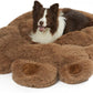 Brown Small Dog Bed, round Calming Donut Dog Bed, Flush and Fluffy Dog Bed, Comfy and Cozy Dog Bed, M Size (22"X22") Dog Bed with Non-Slip Bottom Dog Bed