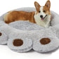 Brown Small Dog Bed, round Calming Donut Dog Bed, Flush and Fluffy Dog Bed, Comfy and Cozy Dog Bed, M Size (22"X22") Dog Bed with Non-Slip Bottom Dog Bed