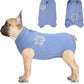 Dog Recovery Suit Adjustable, Not Fit Slim and Long Body, Dog Suit for Surgery Recovery, M Size, Anti-Licking Surgical Dog Onesies, Blue & Paw.