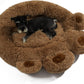 Brown Small Dog Bed, round Calming Donut Dog Bed, Flush and Fluffy Dog Bed, Comfy and Cozy Dog Bed, M Size (22"X22") Dog Bed with Non-Slip Bottom Dog Bed