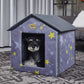 Outdoor Cat House Weatherproof,Outside Cat House Waterproof,All Seasons Cats Shelter for Puppy Rabbits,Large House for Feral and Indoor Cats,Enclosed Bed Box,Soft Cave Movable Insulated, Black